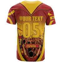 Custom Spain Football T Shirt Raging Bull Golden Trophy Fans Banner