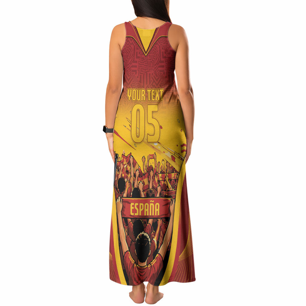 Custom Spain Football Tank Maxi Dress Raging Bull Golden Trophy Fans Banner