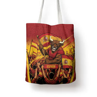 Spain Football Tote Bag Raging Bull Golden Trophy Fans Banner
