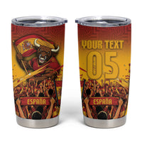 Custom Spain Football Tumbler Cup Raging Bull Golden Trophy Fans Banner
