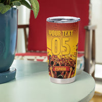 Custom Spain Football Tumbler Cup Raging Bull Golden Trophy Fans Banner