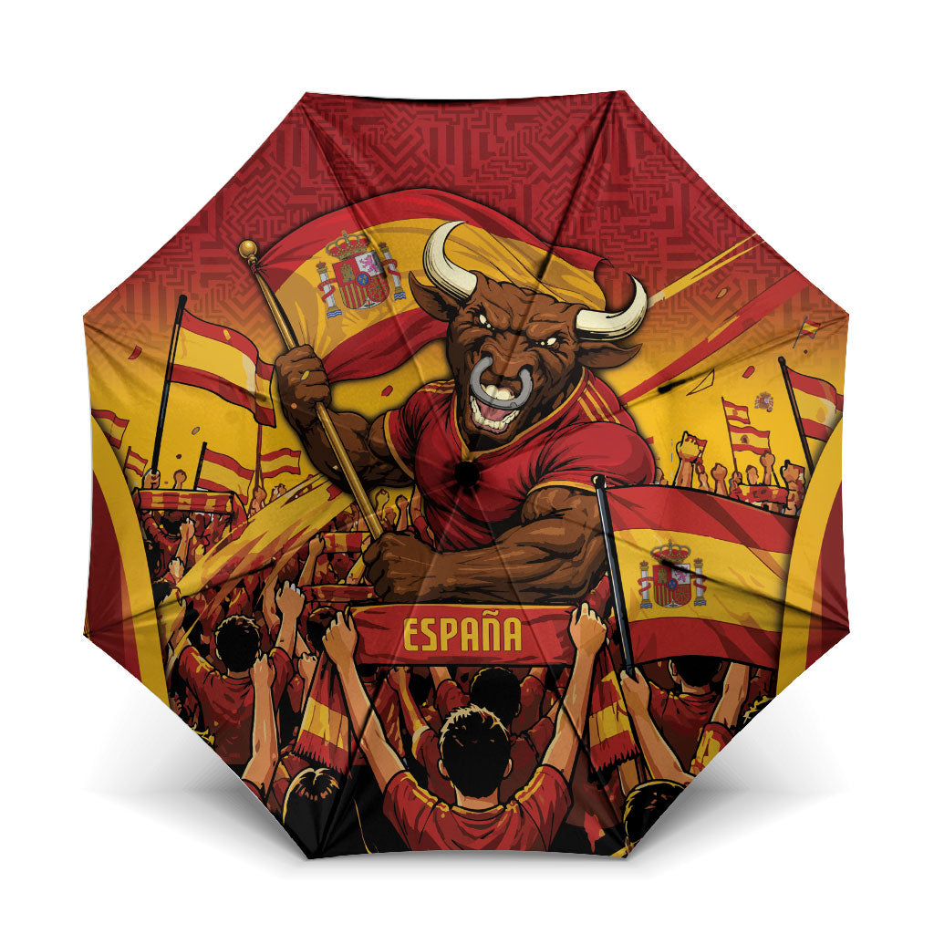 Spain Football Umbrella Raging Bull Golden Trophy Fans Banner