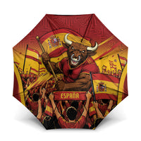 Spain Football Umbrella Raging Bull Golden Trophy Fans Banner