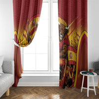 Spain Football Window Curtain Raging Bull Golden Trophy Fans Banner