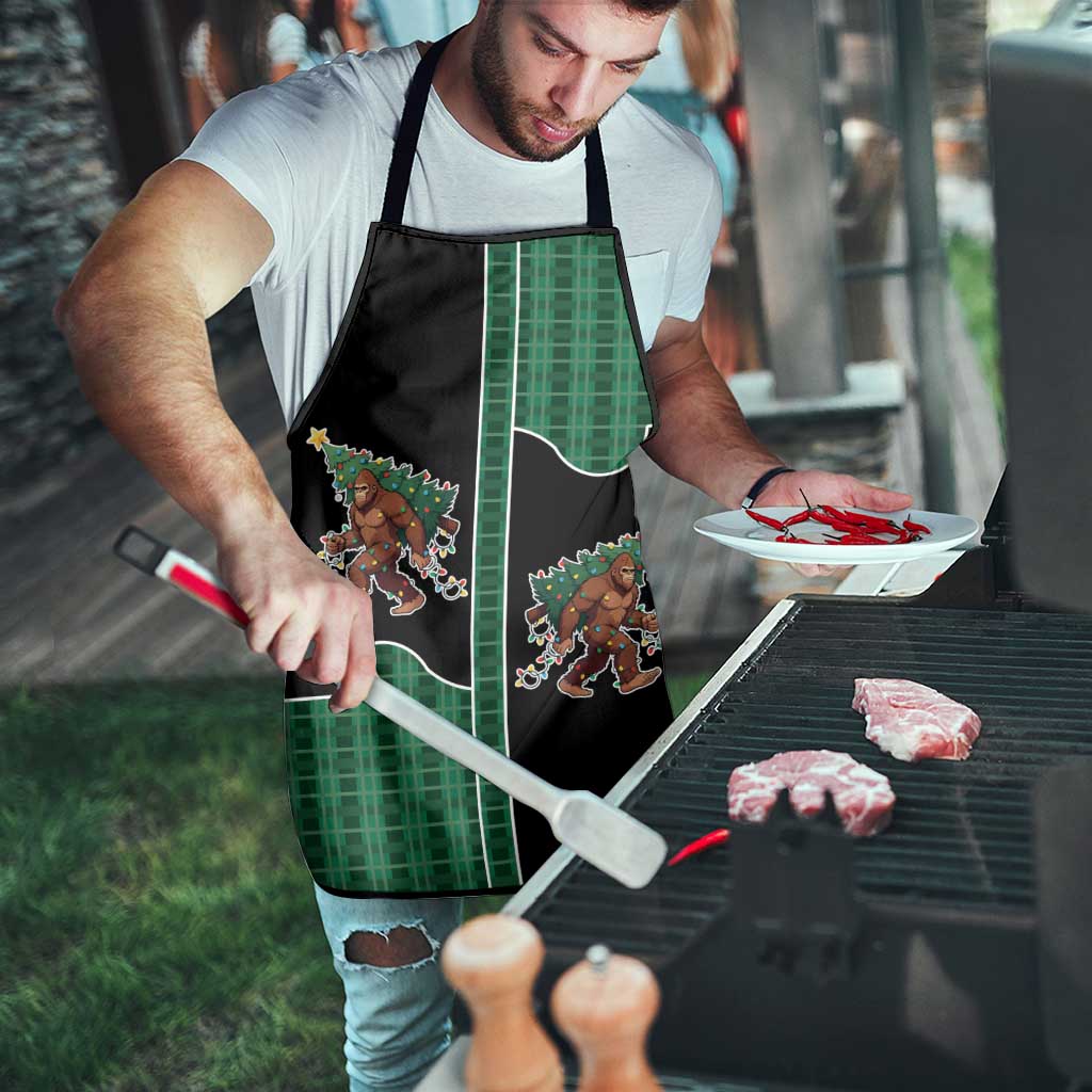 Western Yoke Apron Bigfoot Xmas Cowboy Style - Wonder Print Shop