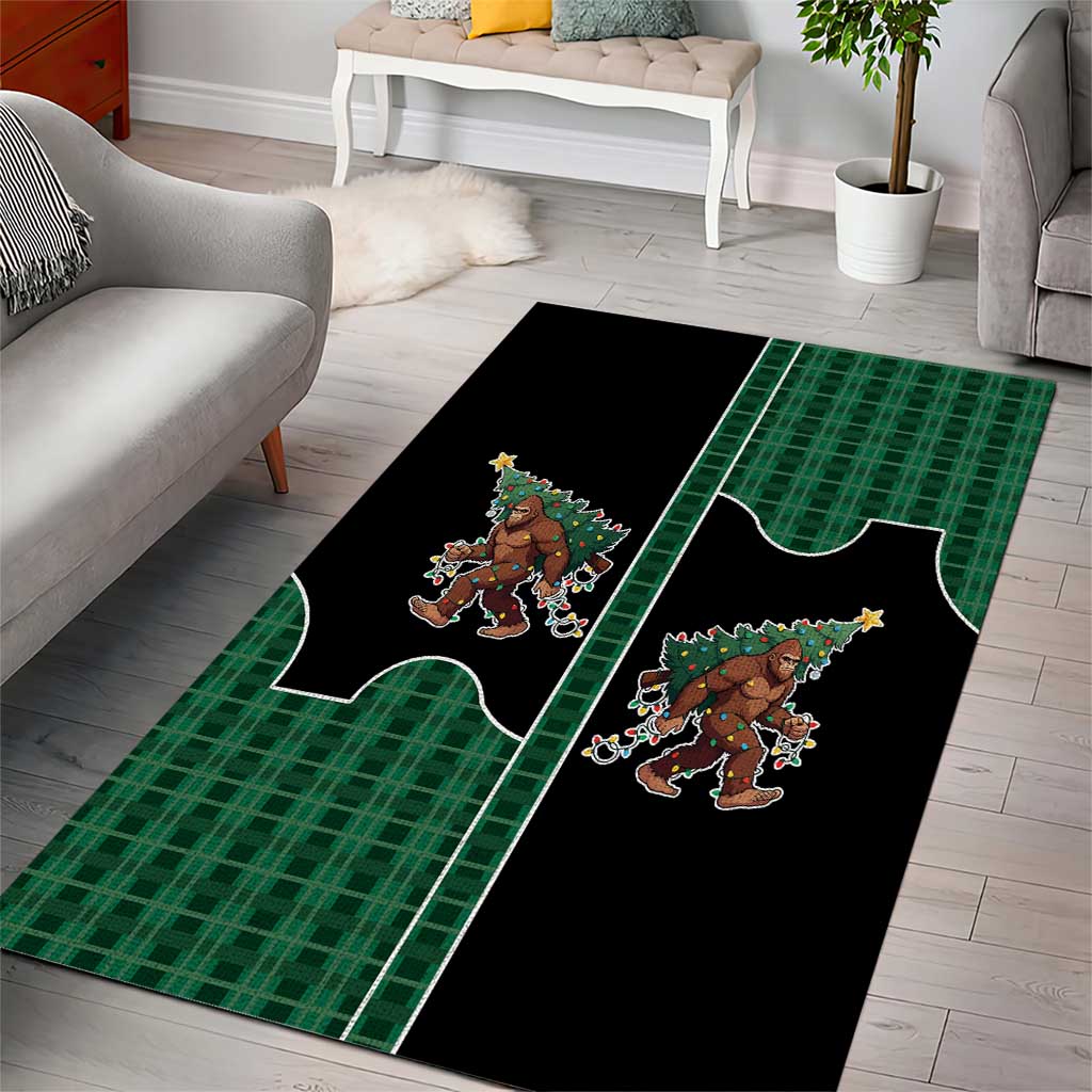Western Yoke Area Rug Bigfoot Xmas Cowboy Style - Wonder Print Shop