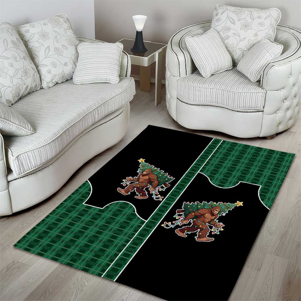 Western Yoke Area Rug Bigfoot Xmas Cowboy Style - Wonder Print Shop