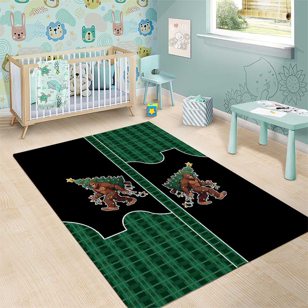 Western Yoke Area Rug Bigfoot Xmas Cowboy Style - Wonder Print Shop