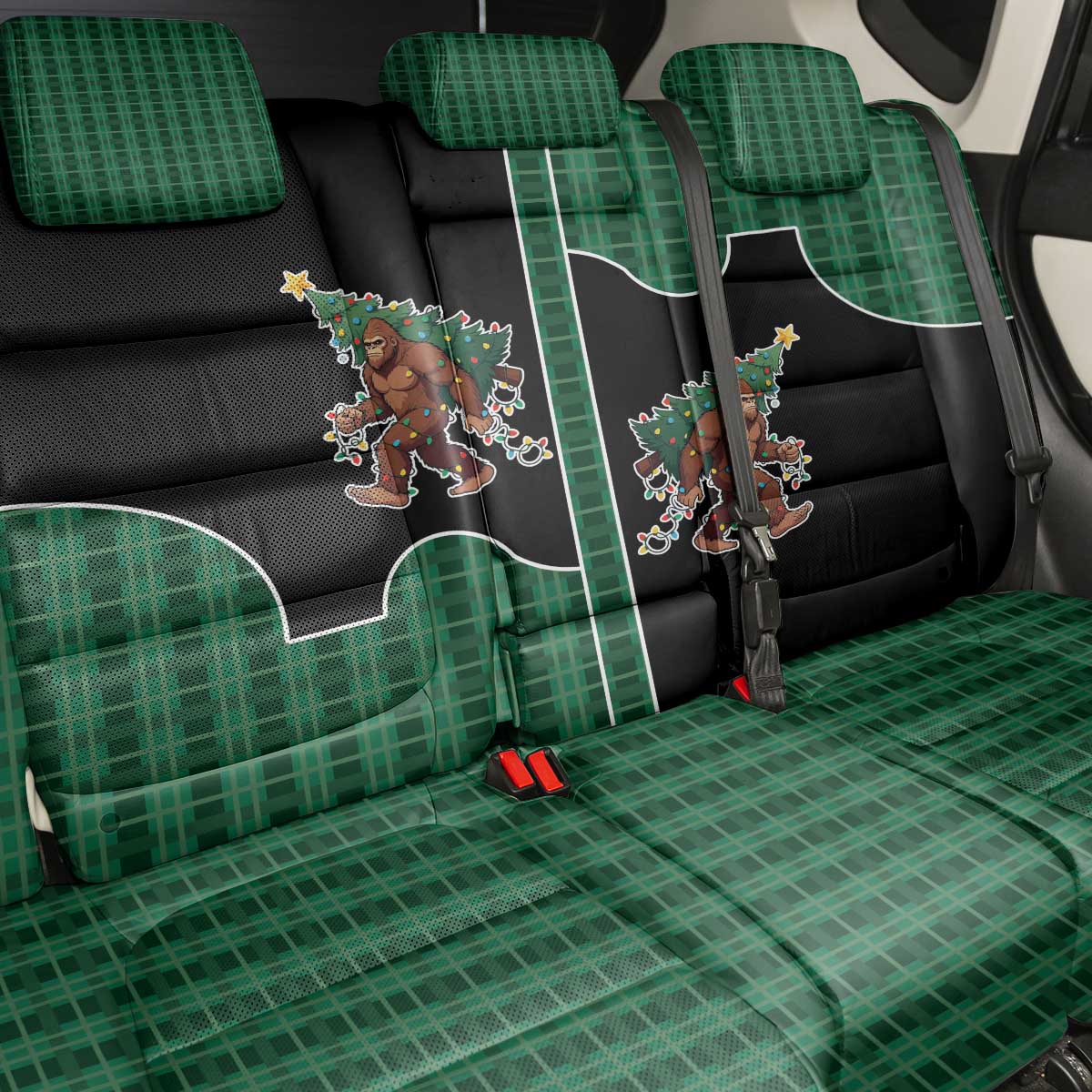 Western Yoke Back Car Seat Cover Bigfoot Xmas Cowboy Style - Wonder Print Shop