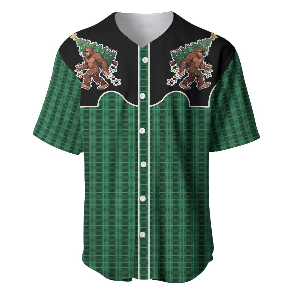 Western Yoke Baseball Jersey Bigfoot Xmas Cowboy Style - Wonder Print Shop