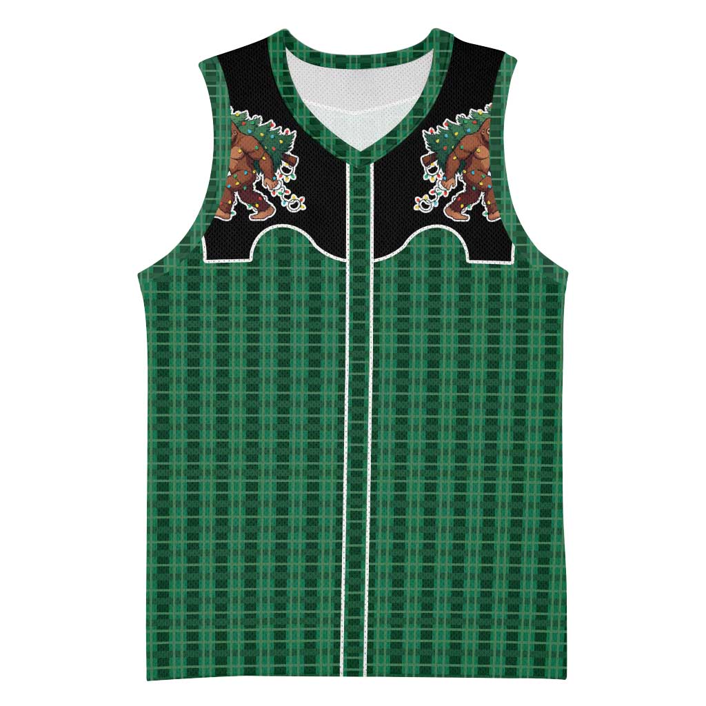 Western Yoke Basketball Jersey Bigfoot Xmas Cowboy Style - Wonder Print Shop