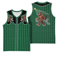 Western Yoke Basketball Jersey Bigfoot Xmas Cowboy Style - Wonder Print Shop