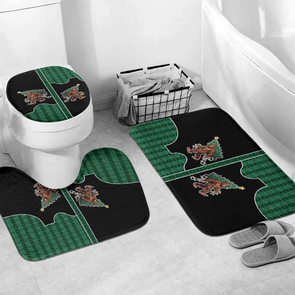 Western Yoke Bathroom Set Bigfoot Xmas Cowboy Style - Wonder Print Shop