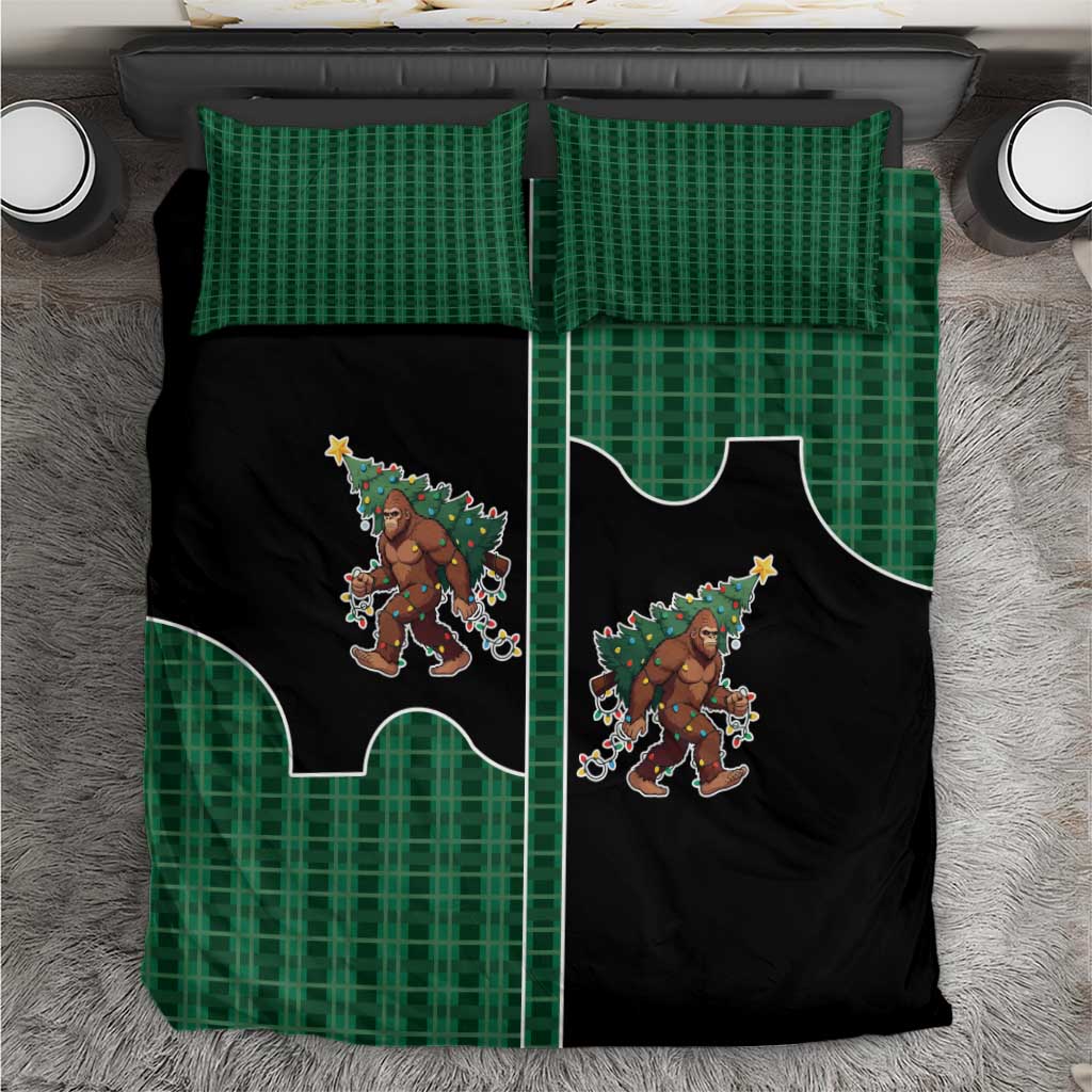 Western Yoke Bedding Set Bigfoot Xmas Cowboy Style - Wonder Print Shop