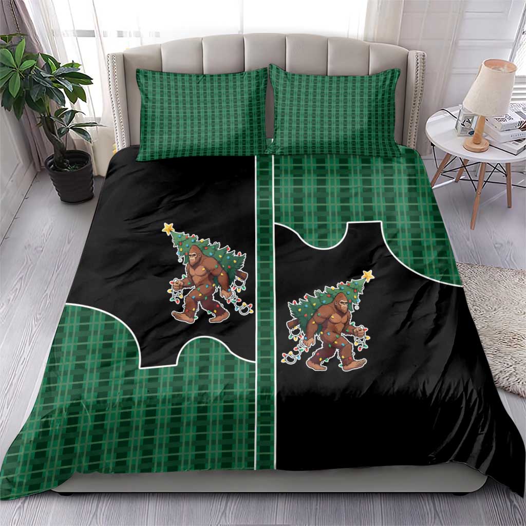Western Yoke Bedding Set Bigfoot Xmas Cowboy Style - Wonder Print Shop