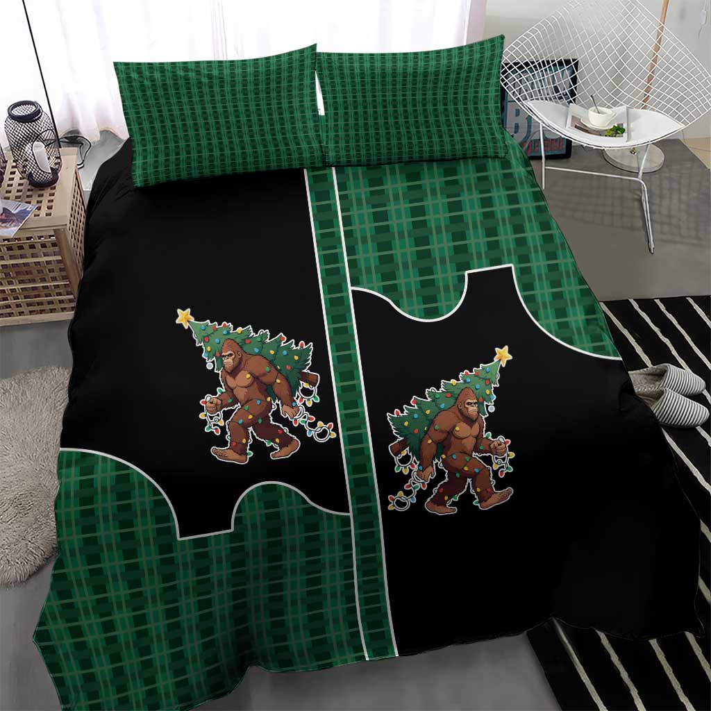 Western Yoke Bedding Set Bigfoot Xmas Cowboy Style - Wonder Print Shop