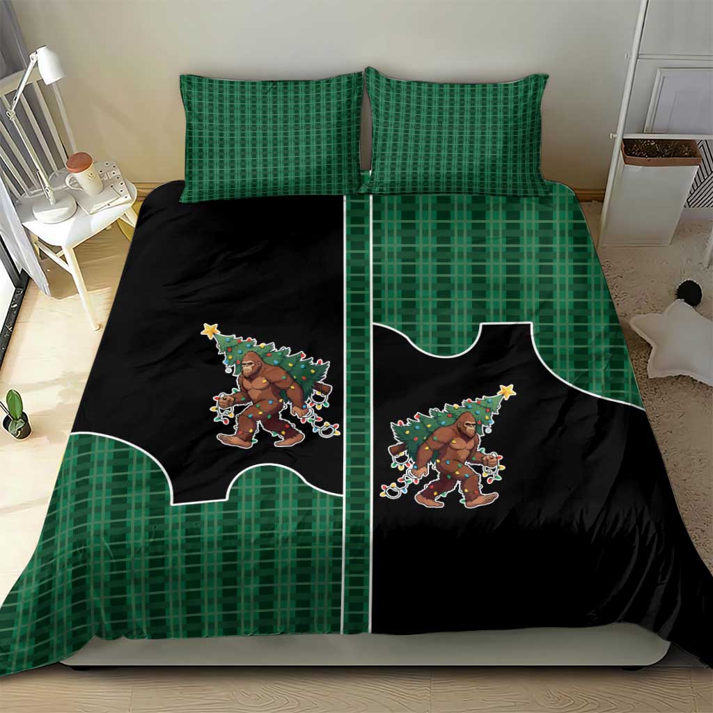 Western Yoke Bedding Set Bigfoot Xmas Cowboy Style - Wonder Print Shop