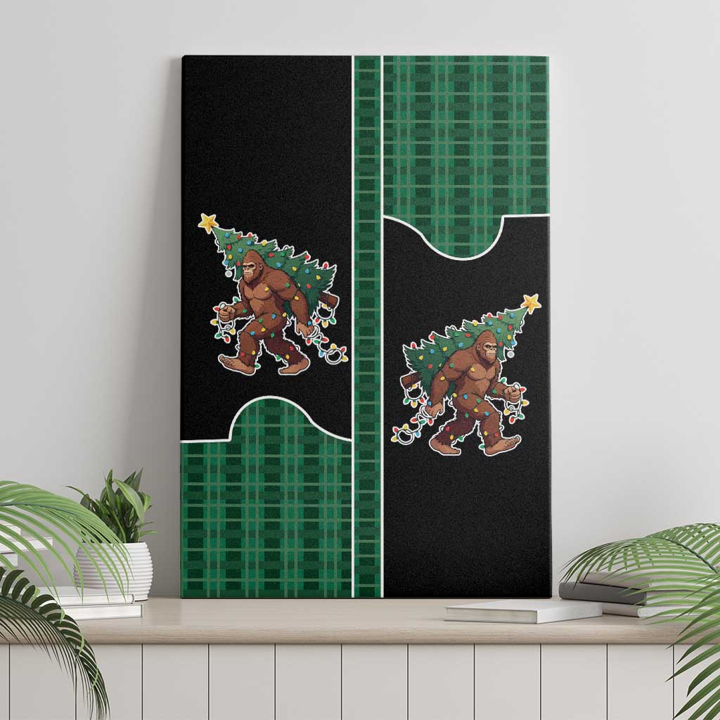 Western Yoke Canvas Wall Art Bigfoot Xmas Cowboy Style - Wonder Print Shop