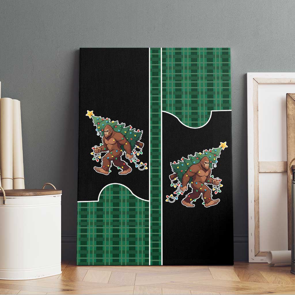 Western Yoke Canvas Wall Art Bigfoot Xmas Cowboy Style - Wonder Print Shop