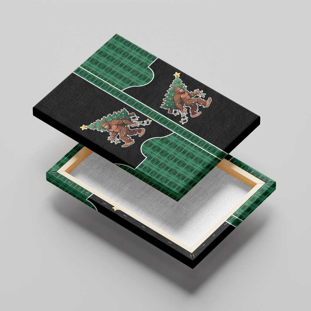 Western Yoke Canvas Wall Art Bigfoot Xmas Cowboy Style - Wonder Print Shop