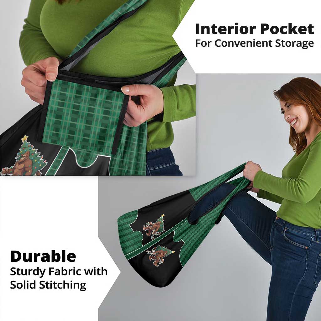 Western Yoke Grocery Bag Bigfoot Xmas Cowboy Style - Wonder Print Shop