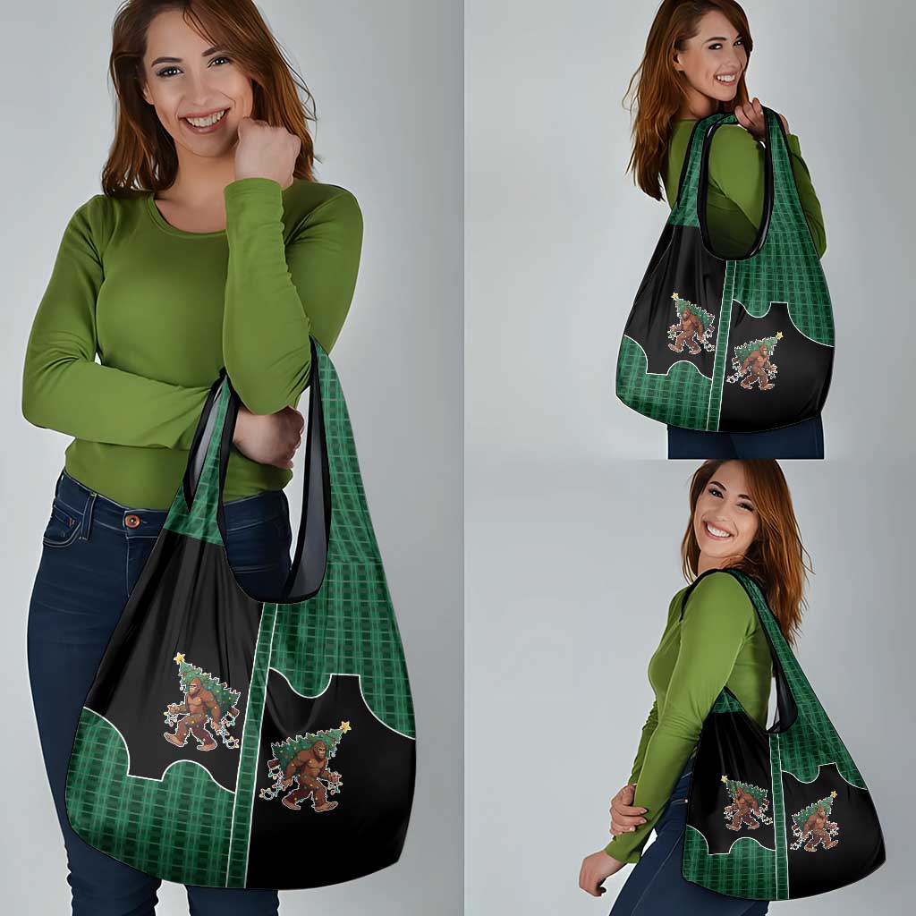 Western Yoke Grocery Bag Bigfoot Xmas Cowboy Style - Wonder Print Shop