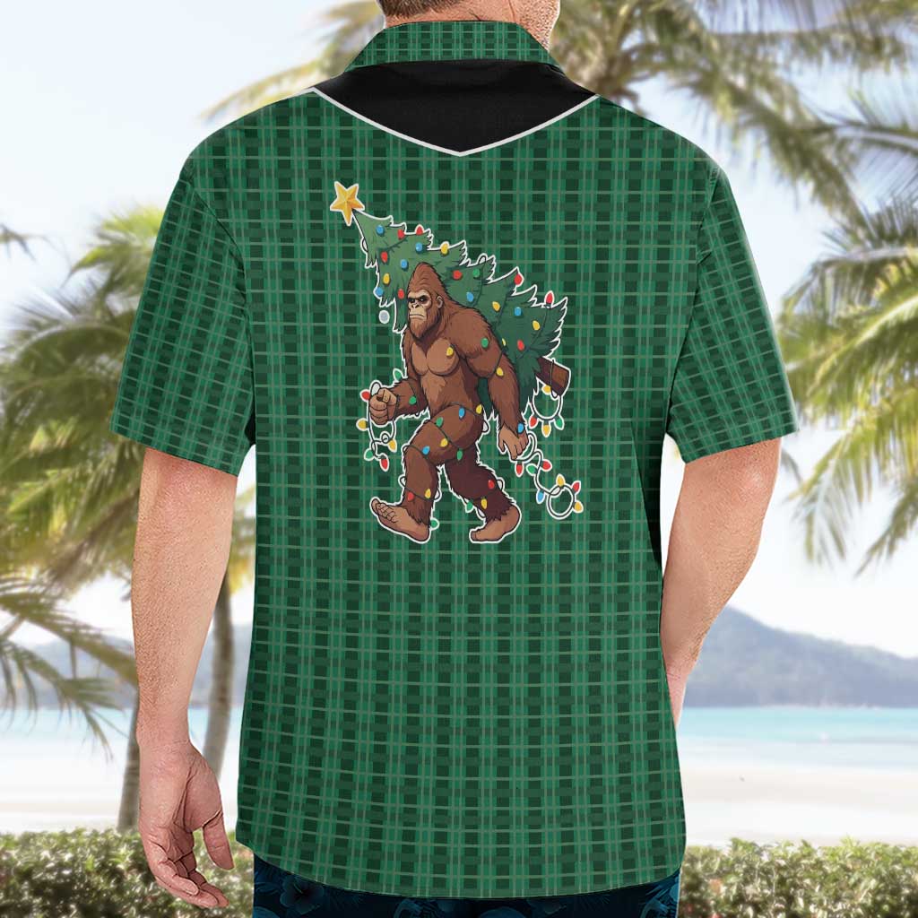Western Yoke Hawaiian Shirt Bigfoot Xmas Cowboy Style - Wonder Print Shop