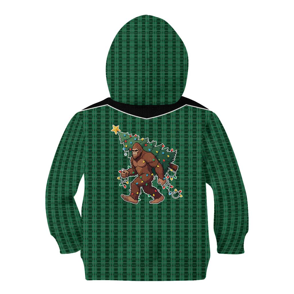 Western Yoke Kid Hoodie Bigfoot Xmas Cowboy Style - Wonder Print Shop