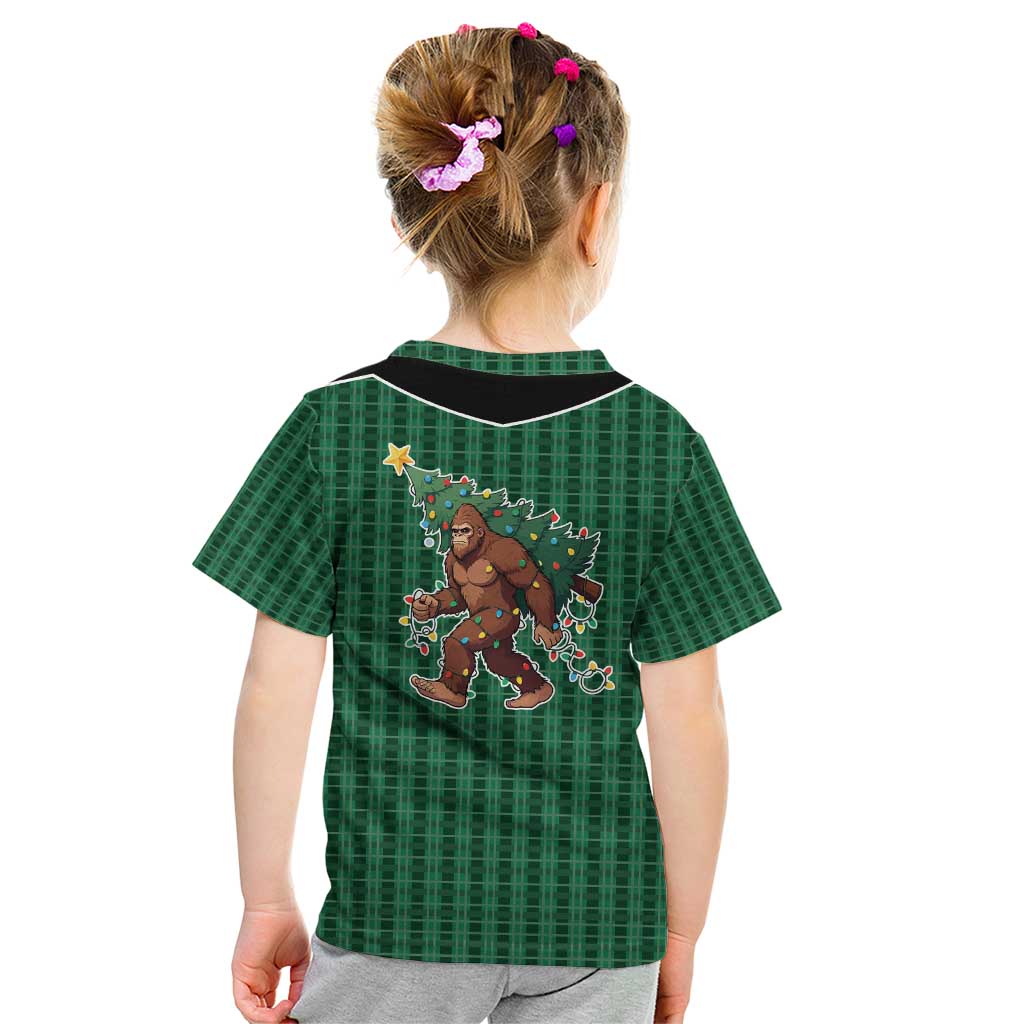 Western Yoke Kid T Shirt Bigfoot Xmas Cowboy Style - Wonder Print Shop