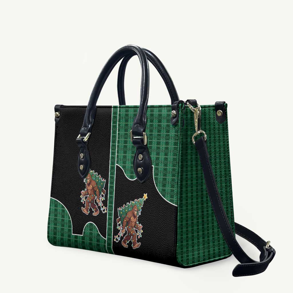 Western Yoke Leather Bag Bigfoot Xmas Cowboy Style - Wonder Print Shop