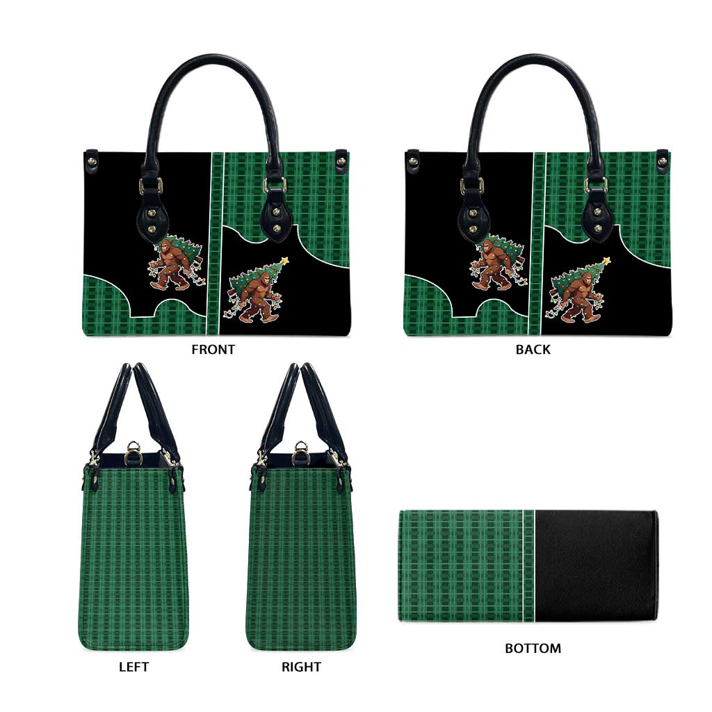 Western Yoke Leather Bag Bigfoot Xmas Cowboy Style - Wonder Print Shop