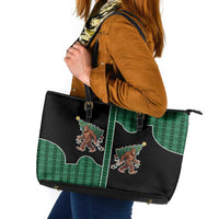 Western Yoke Leather Tote Bag Bigfoot Xmas Cowboy Style - Wonder Print Shop