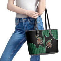 Western Yoke Leather Tote Bag Bigfoot Xmas Cowboy Style - Wonder Print Shop