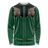 Western Yoke Long Sleeve Shirt Bigfoot Xmas Cowboy Style - Wonder Print Shop