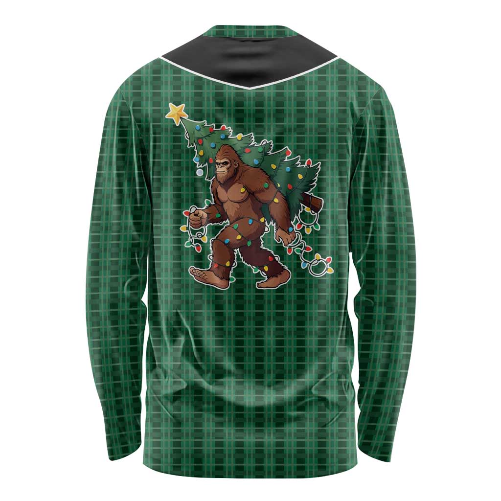 Western Yoke Long Sleeve Shirt Bigfoot Xmas Cowboy Style - Wonder Print Shop