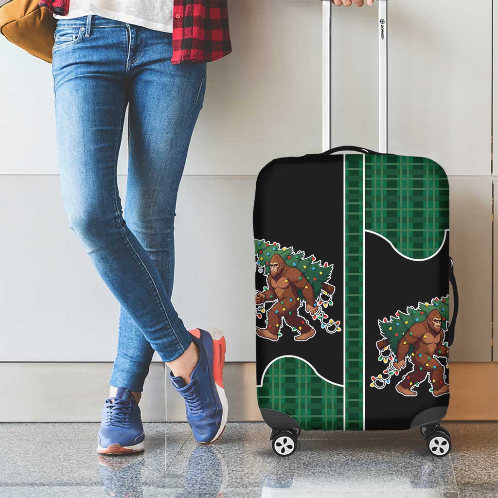 Western Yoke Luggage Cover Bigfoot Xmas Cowboy Style - Wonder Print Shop