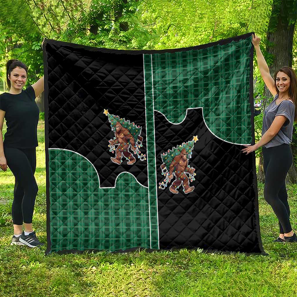 Western Yoke Quilt Bigfoot Xmas Cowboy Style - Wonder Print Shop