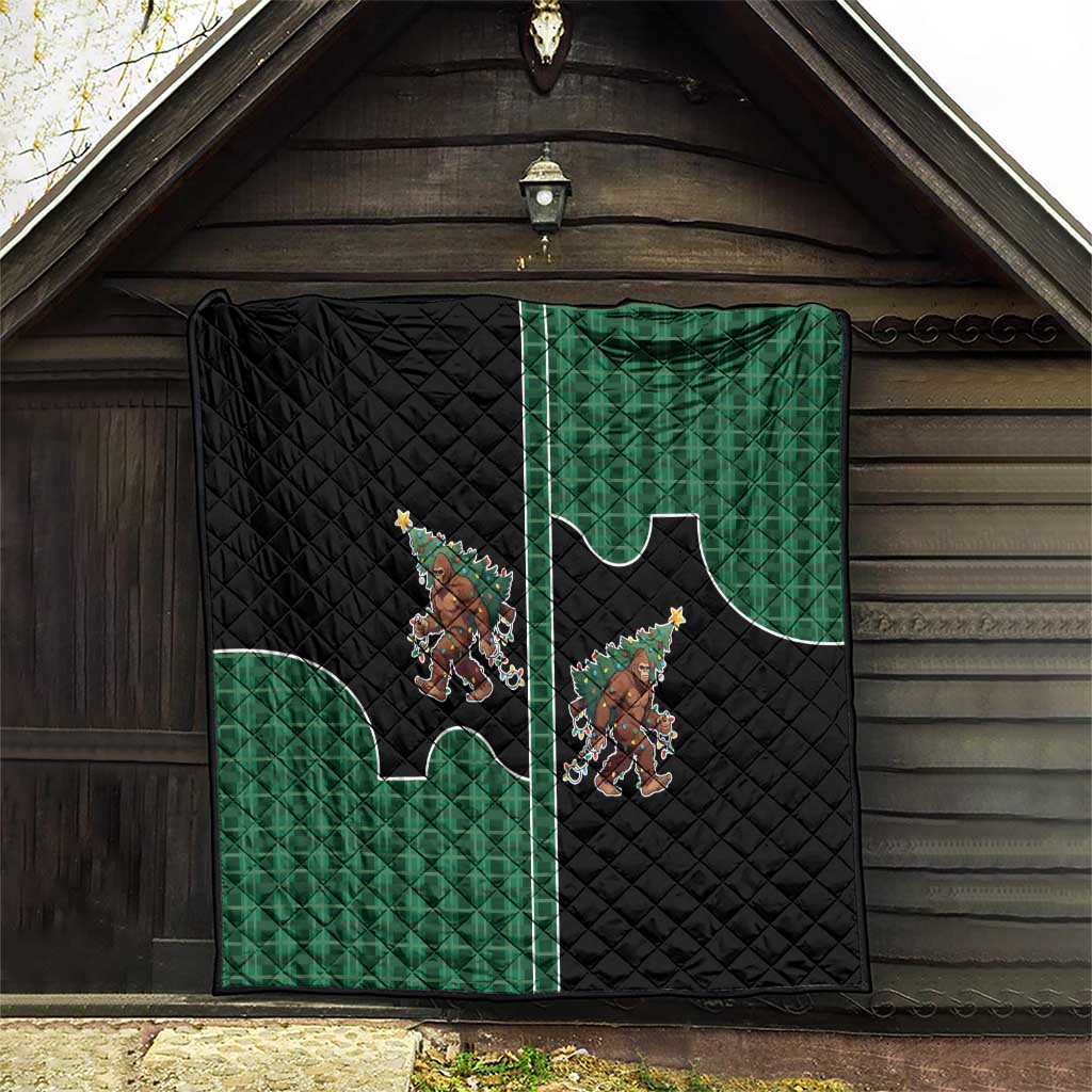 Western Yoke Quilt Bigfoot Xmas Cowboy Style - Wonder Print Shop