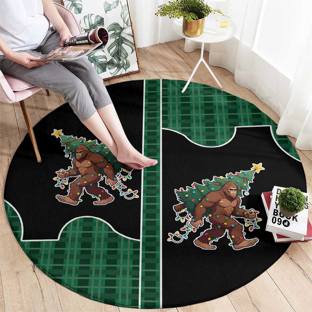 Western Yoke Round Carpet Bigfoot Xmas Cowboy Style - Wonder Print Shop