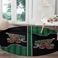 Western Yoke Round Carpet Bigfoot Xmas Cowboy Style - Wonder Print Shop