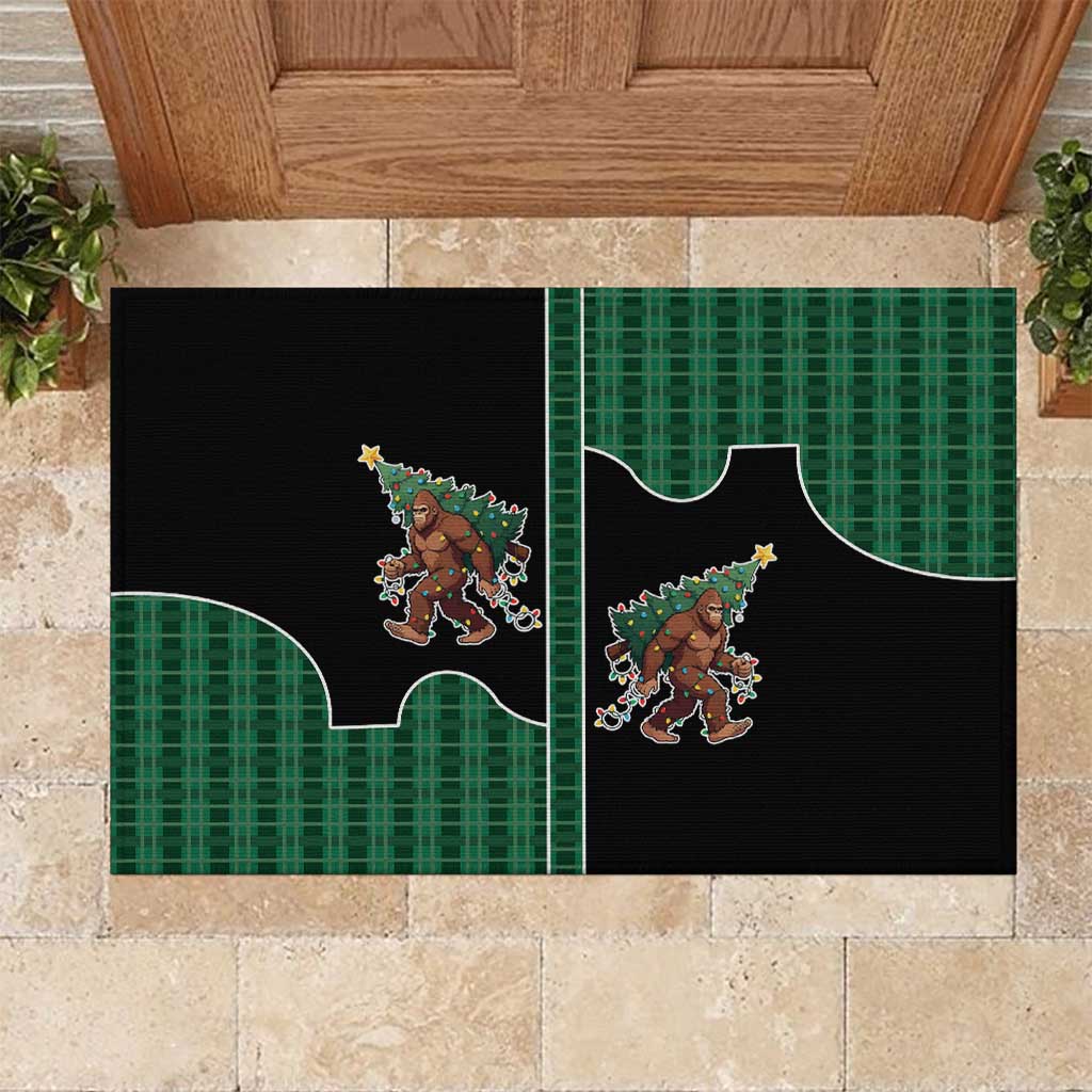 Western Yoke Rubber Doormat Bigfoot Xmas Cowboy Style - Wonder Print Shop