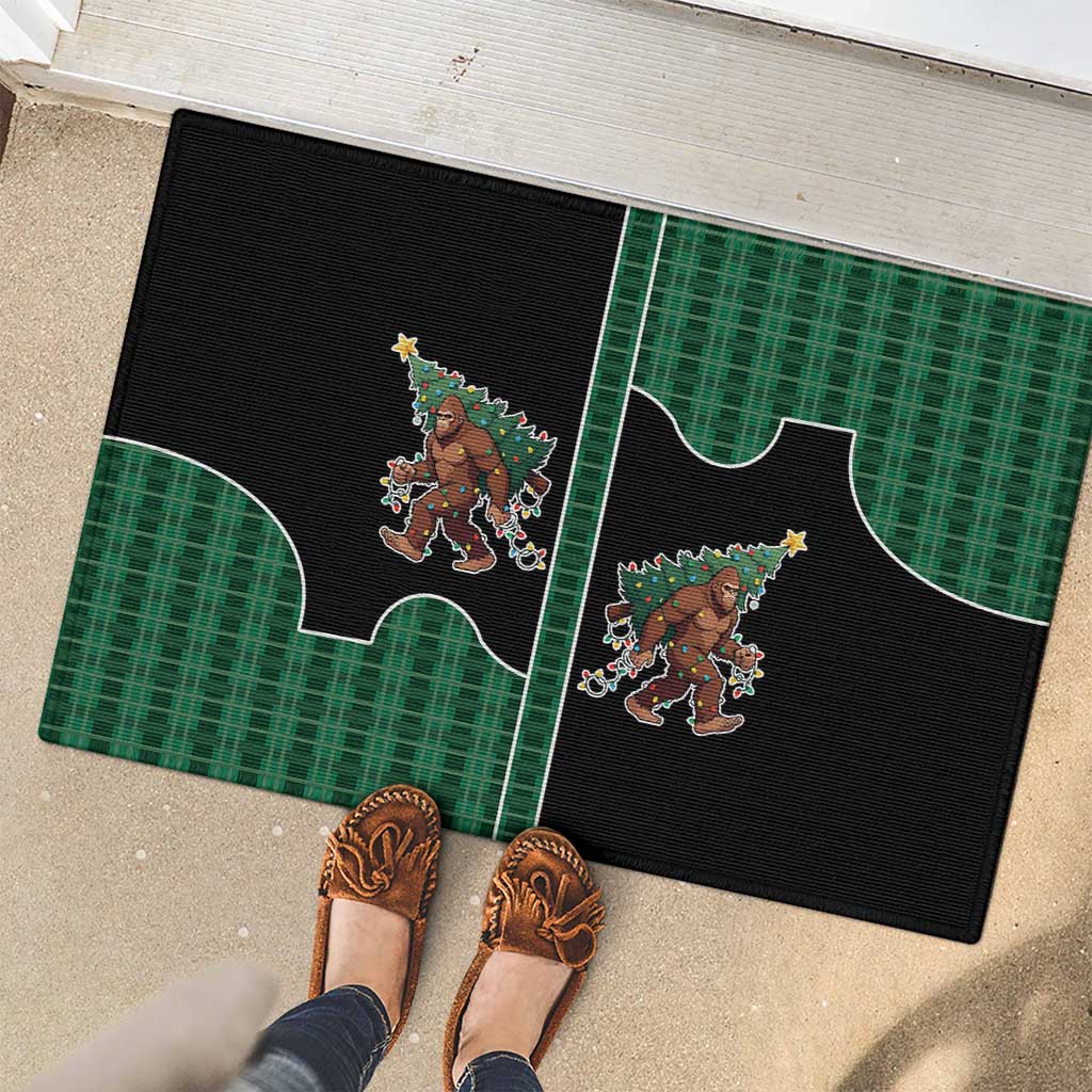 Western Yoke Rubber Doormat Bigfoot Xmas Cowboy Style - Wonder Print Shop