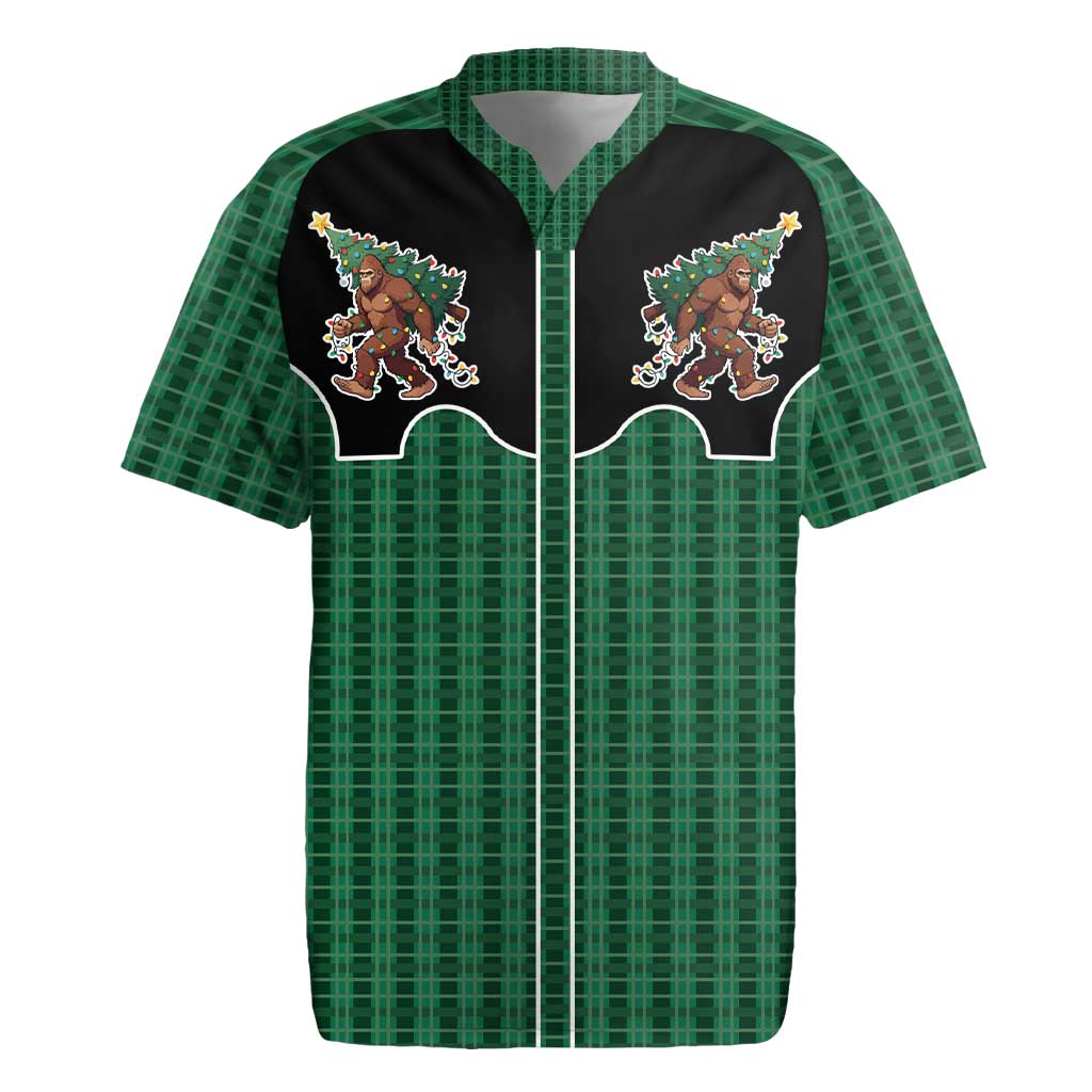 Western Yoke Rugby Jersey Bigfoot Xmas Cowboy Style - Wonder Print Shop