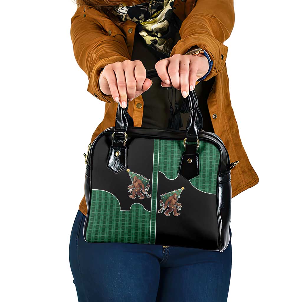Western Yoke Shoulder Handbag Bigfoot Xmas Cowboy Style - Wonder Print Shop
