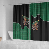 Western Yoke Shower Curtain Bigfoot Xmas Cowboy Style - Wonder Print Shop