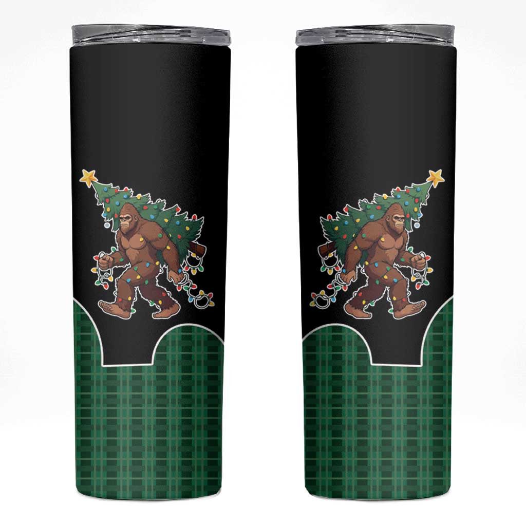 Western Yoke Skinny Tumbler Bigfoot Xmas Cowboy Style - Wonder Print Shop