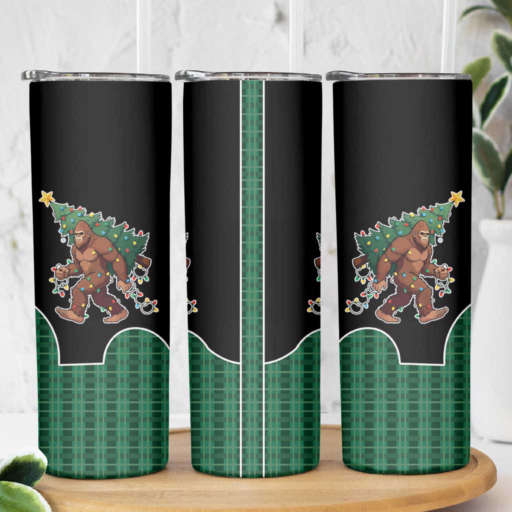 Western Yoke Skinny Tumbler Bigfoot Xmas Cowboy Style - Wonder Print Shop