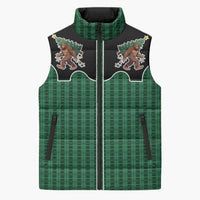 Western Yoke Sleeveless Puffer Jacket Bigfoot Xmas Cowboy Style - Wonder Print Shop