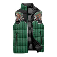 Western Yoke Sleeveless Puffer Jacket Bigfoot Xmas Cowboy Style - Wonder Print Shop
