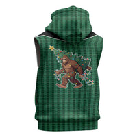 Western Yoke Sleeveless Zip Hoodie Bigfoot Xmas Cowboy Style - Wonder Print Shop
